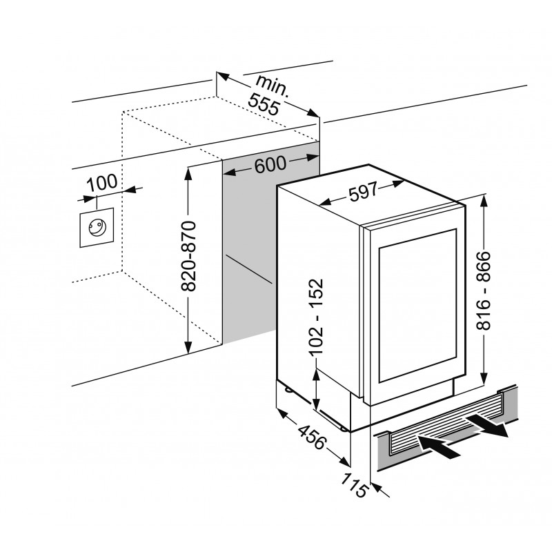 Винный шкаф liebherr wkegb 582 схема встройки