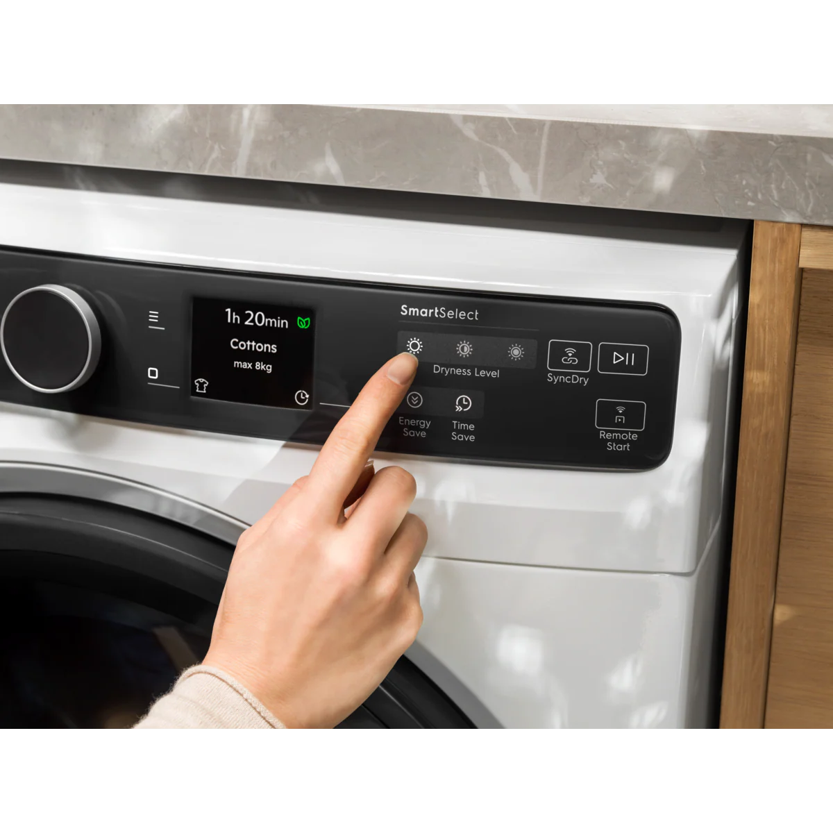 SmartSave – rýchlejšie sušenie s úsporou až 50 min alebo 20 % energie pri každej dávke.*